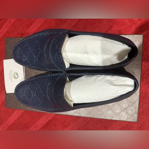 Gucci Men’s Guccissima loafers Blue size 8 - Picture 16 of 16